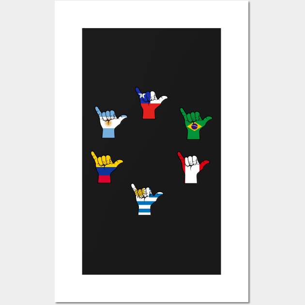 Shaka latin america flag Wall Art by timegraf